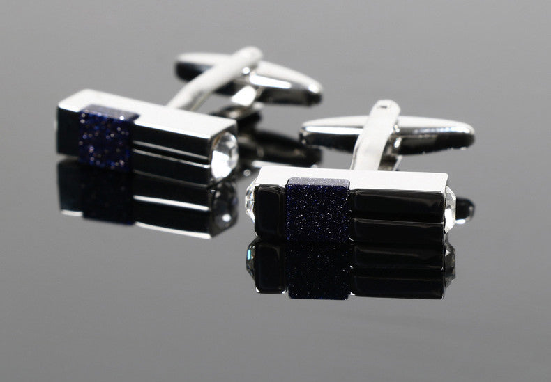 Men's Light Luxury Business Cufflinks with Starry Sky Stone
