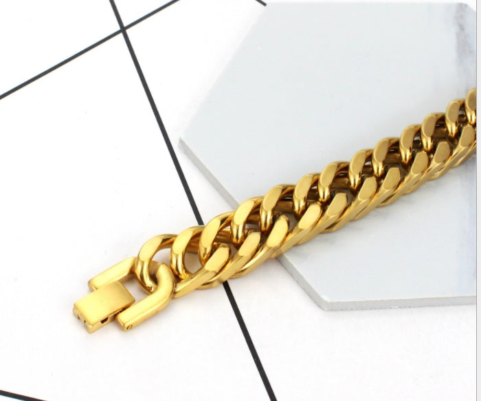 Men's Titanium Steel Double Buckle Bracelet