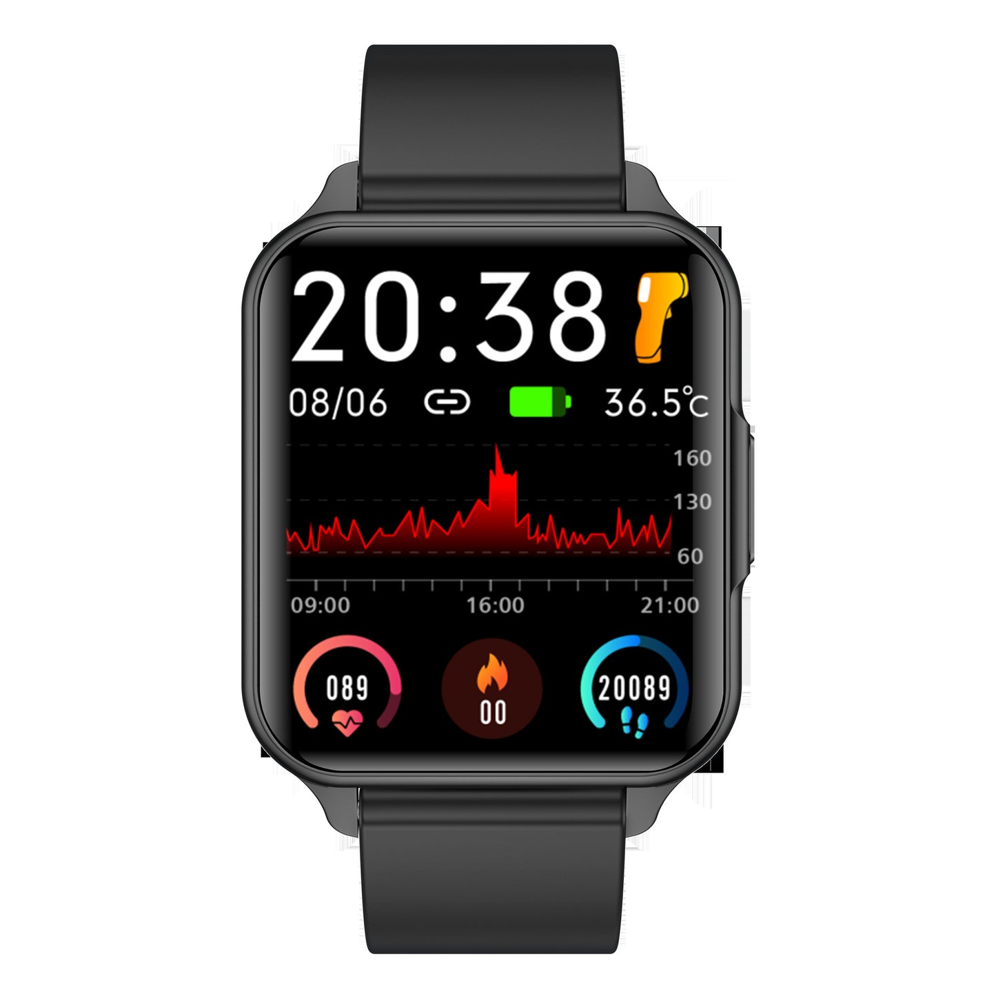 Sports Health Smartwatch: Temperature, Heart Rate & Waterproof