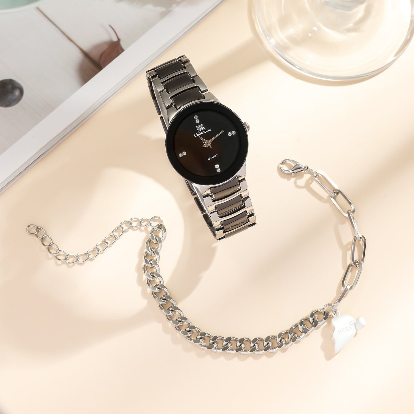 Heartfelt Duo: Couple's Watch & Bracelet Set