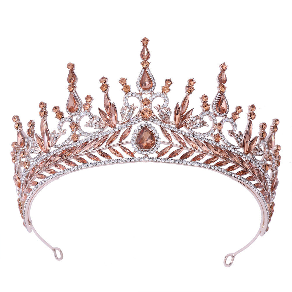 Majestic Crystal Baroque Bridal Crown Adjustable Headband Set