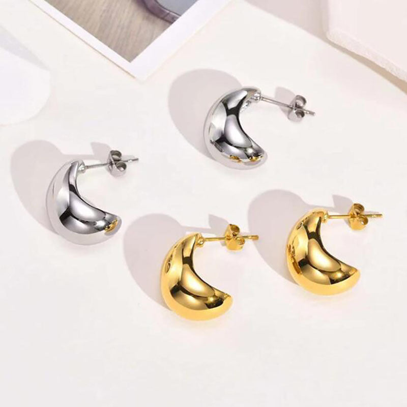 Chic Metal Drop Earrings: Golden & Silver Geometric Designs