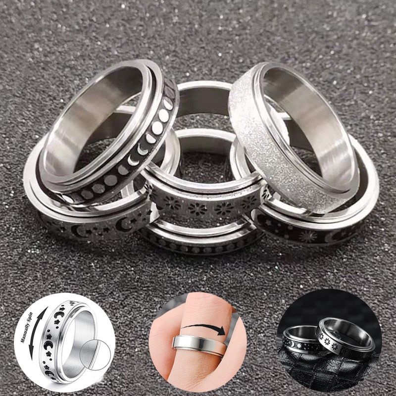 Stainless Steel Rotatable Spinner Ring for Anxiety Relief