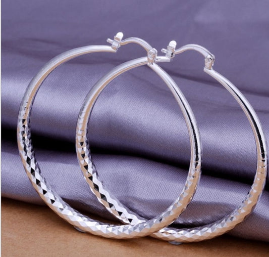925 Silver Exaggerated Large U-Shape Hoop Earrings
