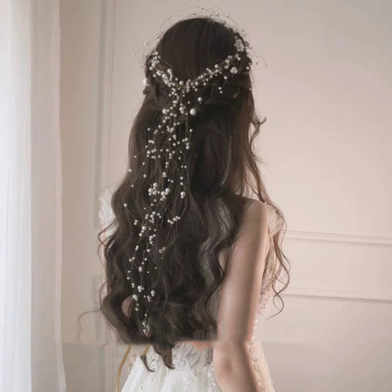 Ethereal Pearl and Beaded Bridal Hairband