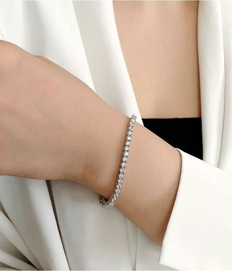 Dazzling Radiance Tennis Bracelet 10 Points Moissanite S925 Sterling Silver