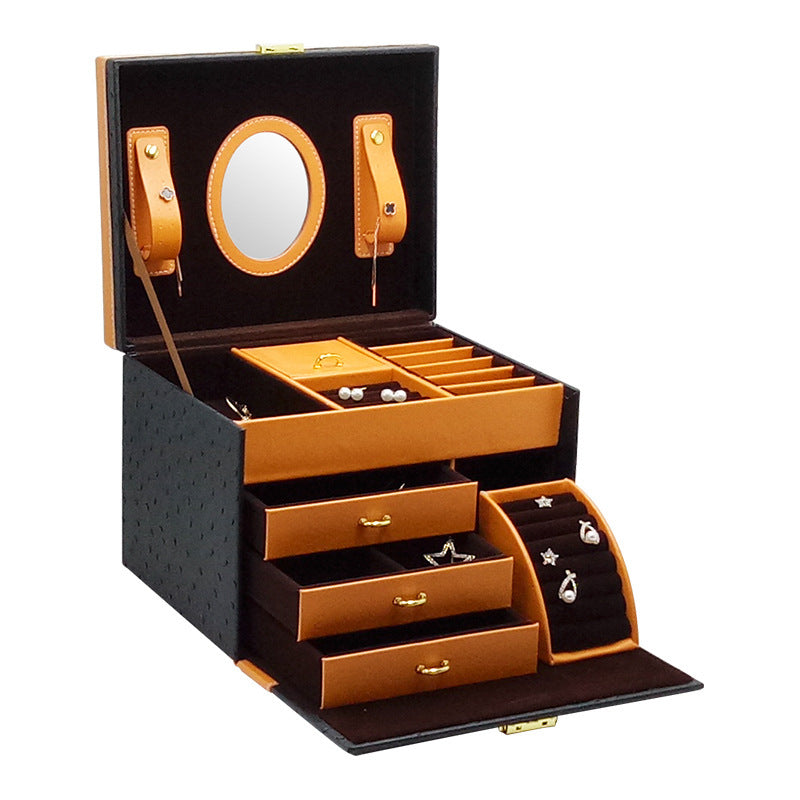 High-End Leather Jewelry Storage Drawer Box