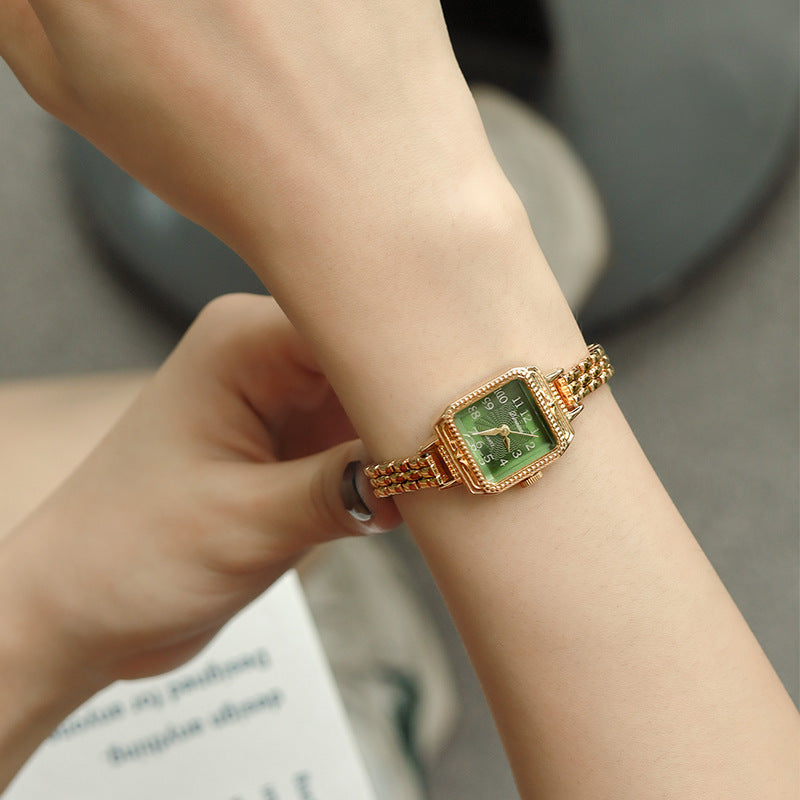 Emerald Cascade Vintage-Inspired Watch