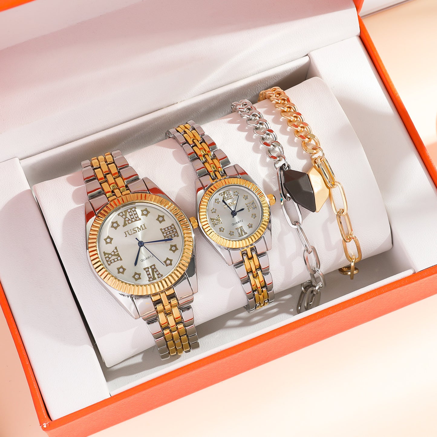 Heartfelt Duo: Couple's Watch & Bracelet Set