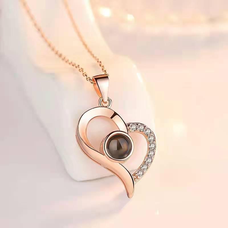 Romantic Rose & Crystal Necklace Gift Set