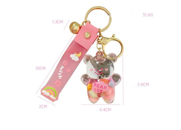 Liquid Oil Bear Keychain