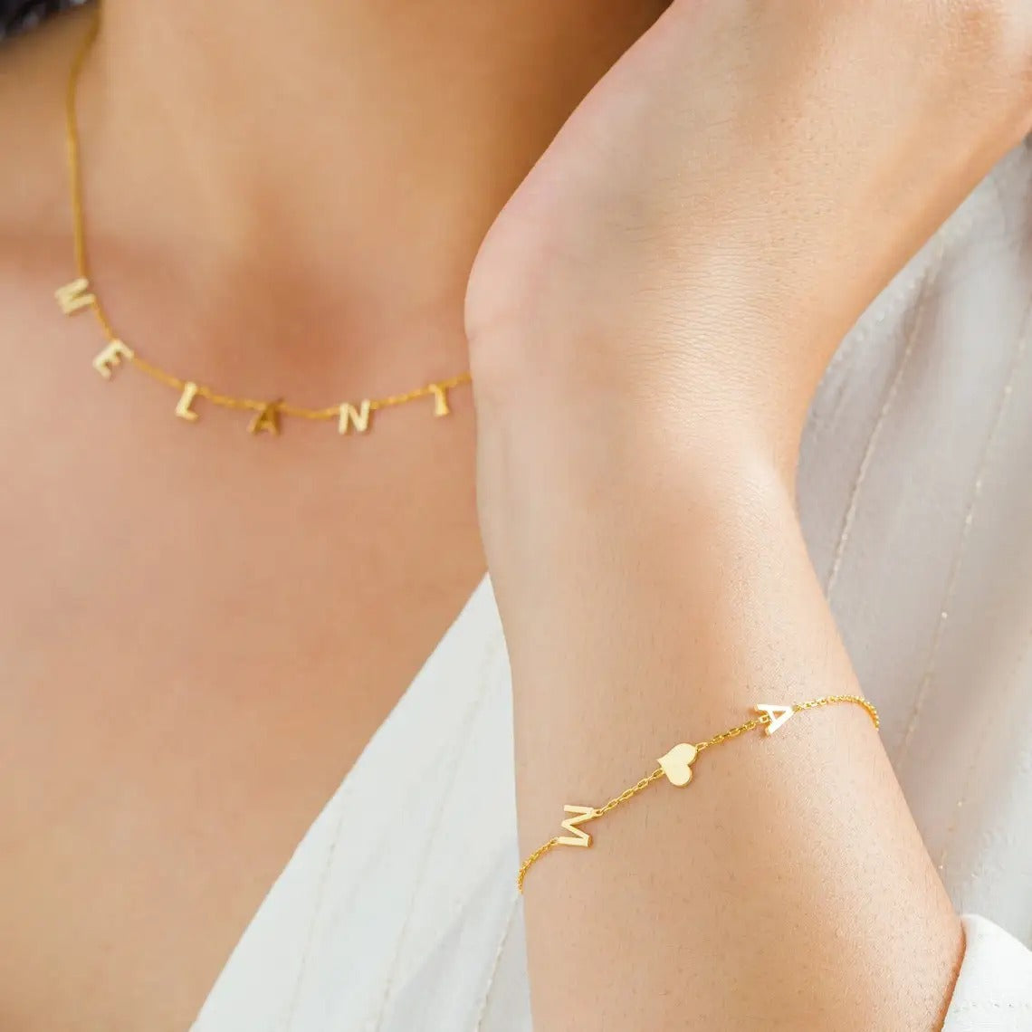 Custom Initial Heart Bracelet