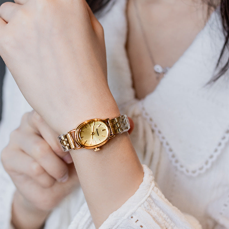 Opulent Oval Steel Watch