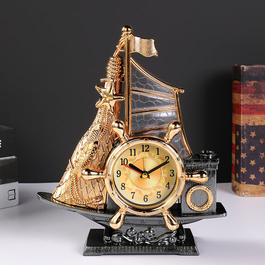 Vintage Sailboat Alarm Clock - Nautical Home & Office Decor