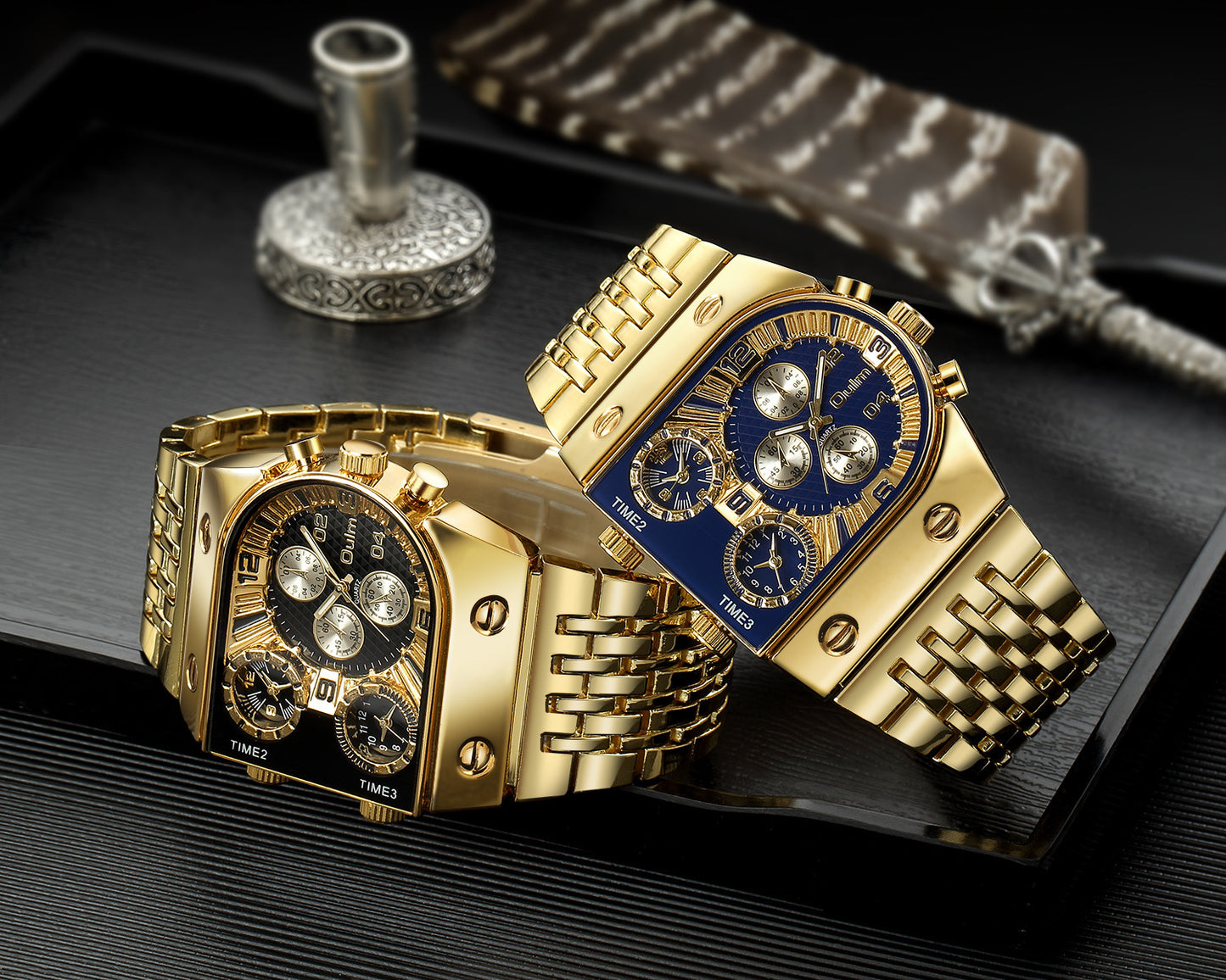 Luminous Men's Casual Gold Steel Band Watch