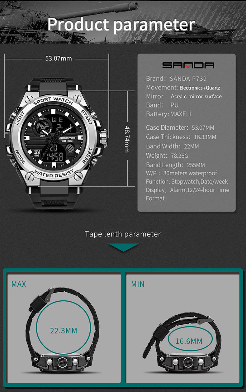 Multifunctional Digital Electronic Watch: Waterproof & Trendy