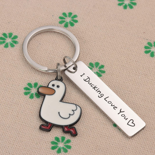 "I Ducking Love You" Cute Duck Pun Keychain