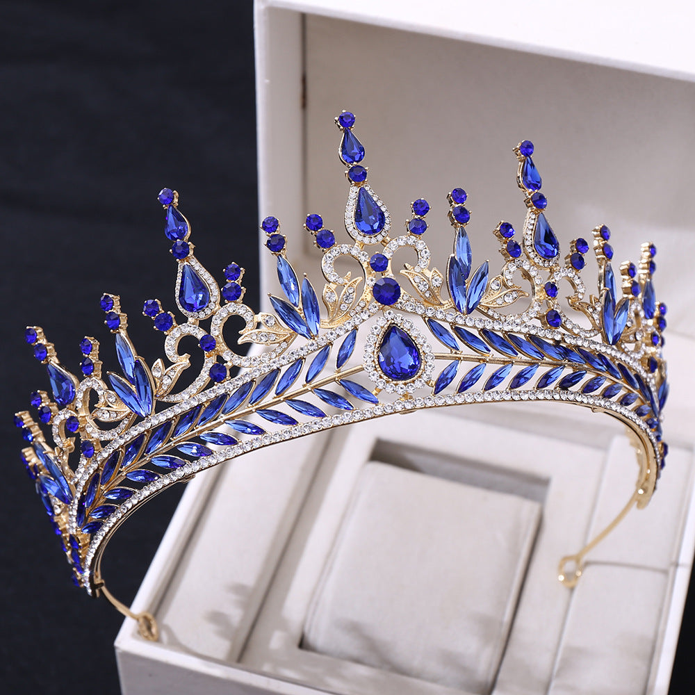 Majestic Crystal Baroque Bridal Crown Adjustable Headband Set