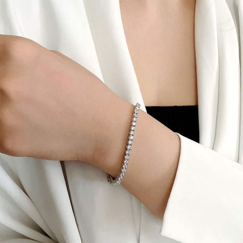 Dazzling Radiance Tennis Bracelet 10 Points Moissanite S925 Sterling Silver