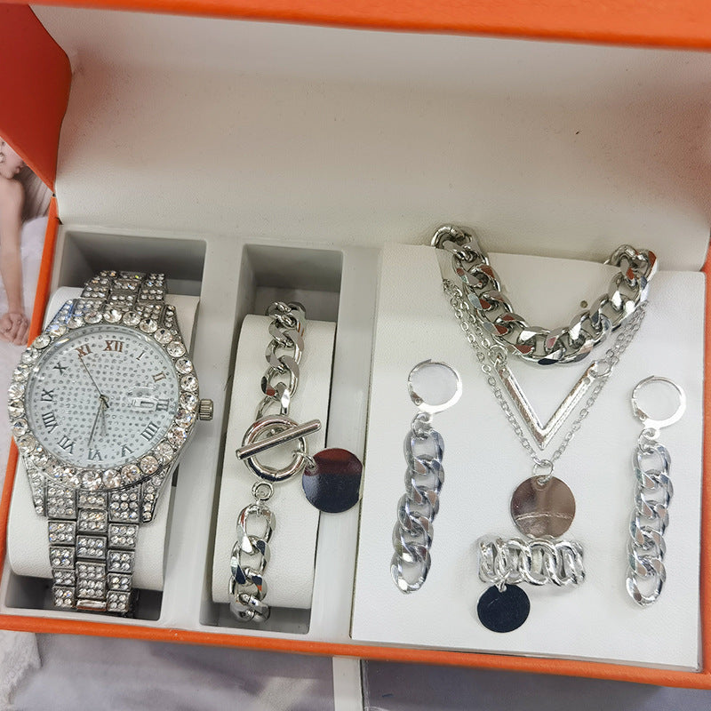 Sophisticated Quartz Watch & Jewelry Set for Her