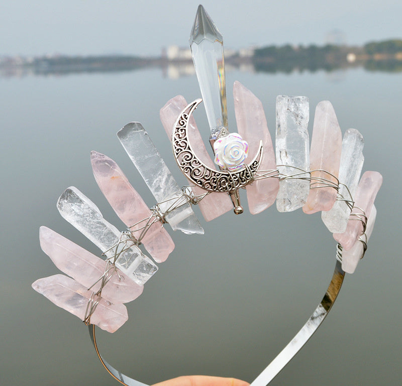 Enchanted Bloom Natural Crystal Hair Crown