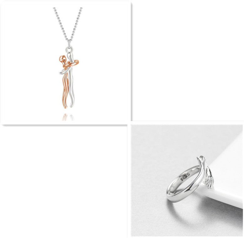 Love Hug Necklace - Unisex Couple Jewelry Simple Clavicle Chain