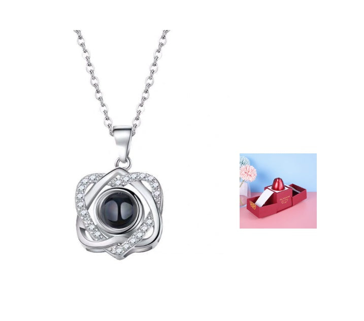 Romantic Rose & Crystal Necklace Gift Set