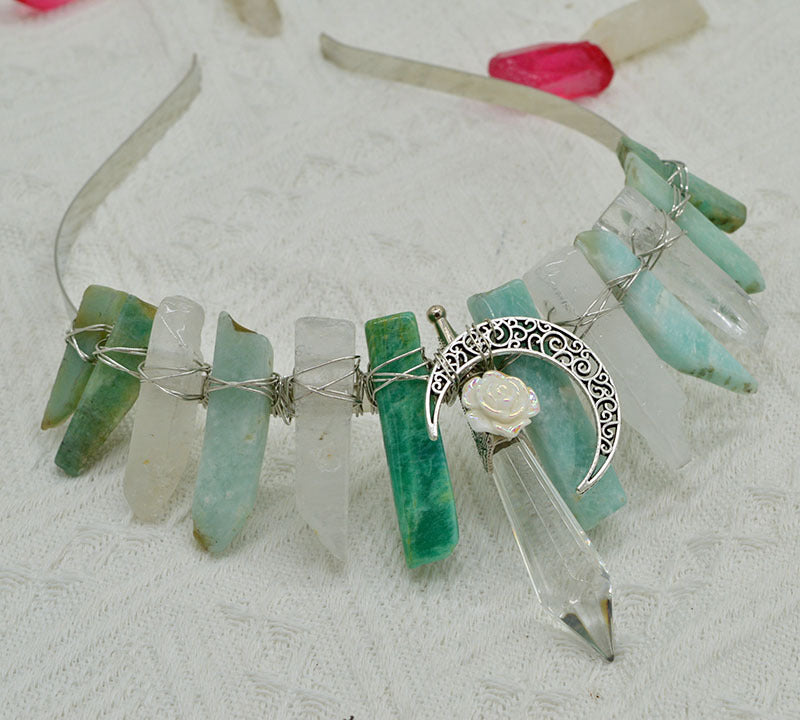Enchanted Bloom Natural Crystal Hair Crown