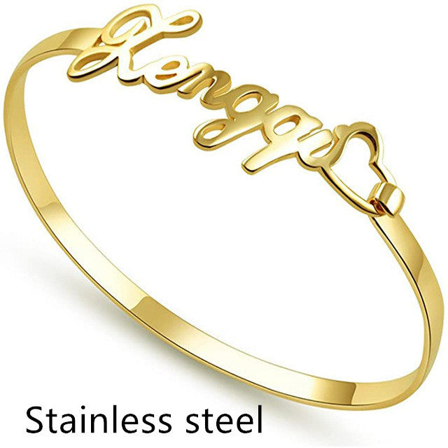 Personalized Heart Charm Bracelet