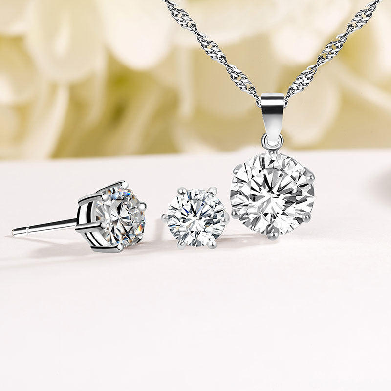 Dazzling Diamond-Studded Ladies Jewelry Set