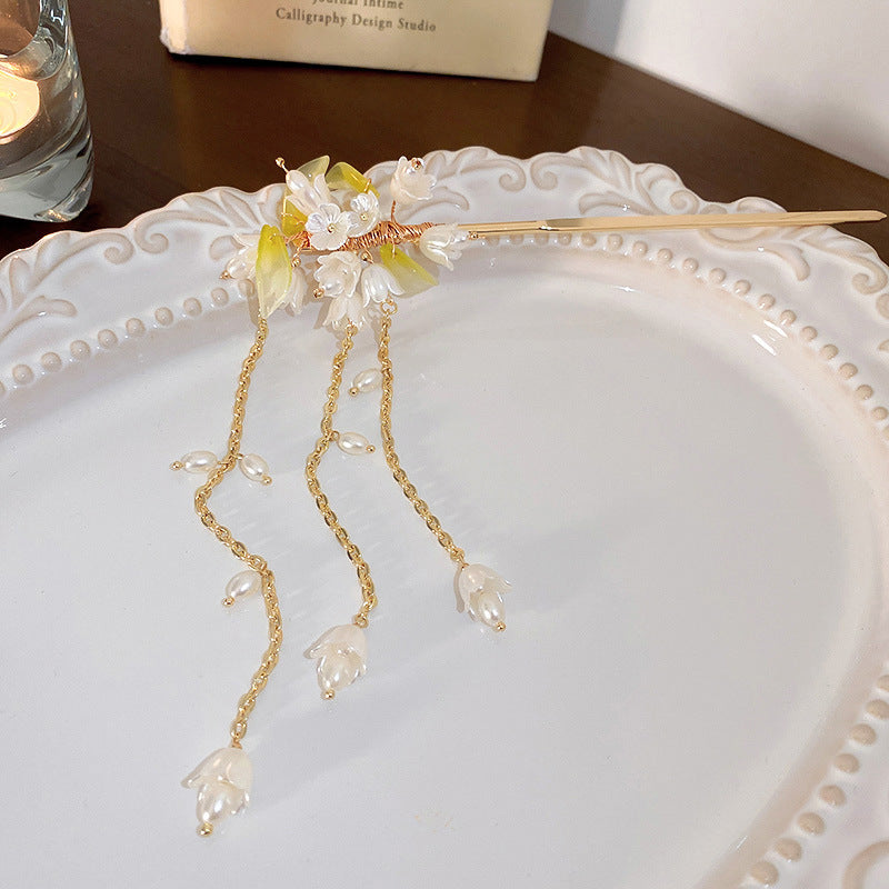 Gold Floral Fashion Hairpin