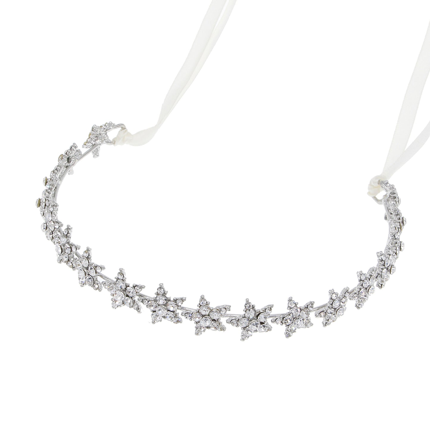 Elegant Silver Bridal Crown Headband