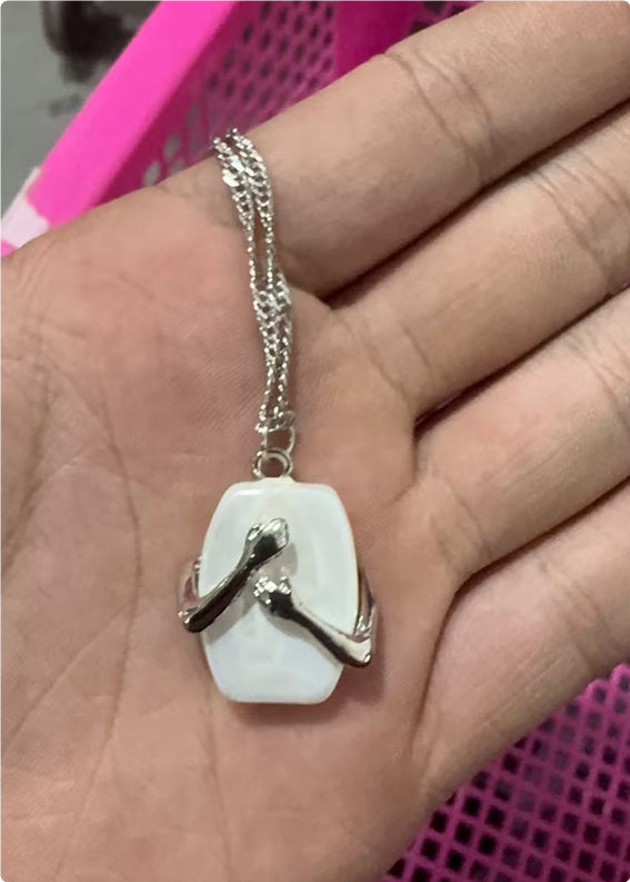 Unique Square Baroque Pearl Pendant Necklace