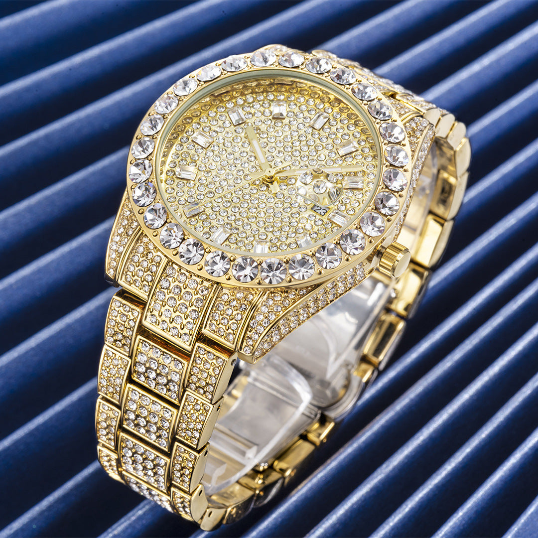 Luxurious Large Dial Full Diamond Watch