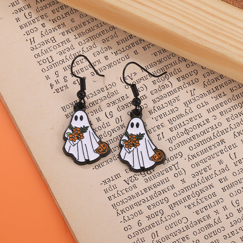 Creative Halloween Pumpkin Head Ghost Brooch