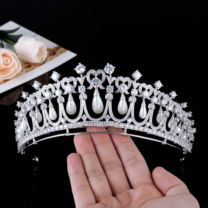 Pearl and Zircon Bridal Tiara