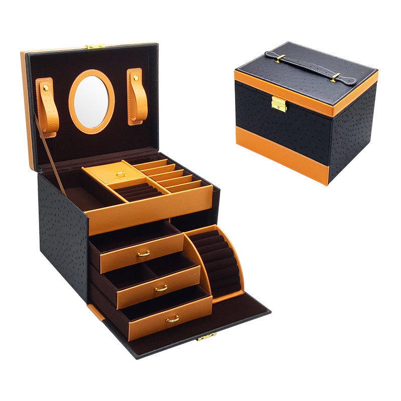 High-End Leather Jewelry Storage Drawer Box