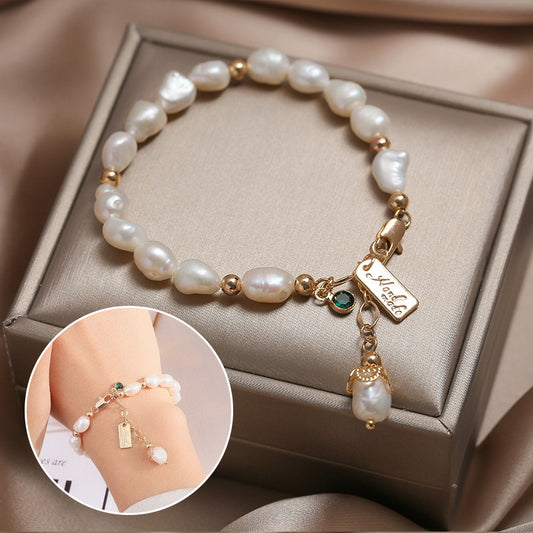 Zircon Pearl Floral Bracelet