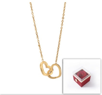 Forever Double Heart Custom Name Necklace