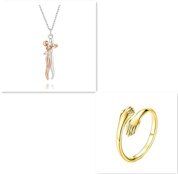 Love Hug Necklace - Unisex Couple Jewelry Simple Clavicle Chain