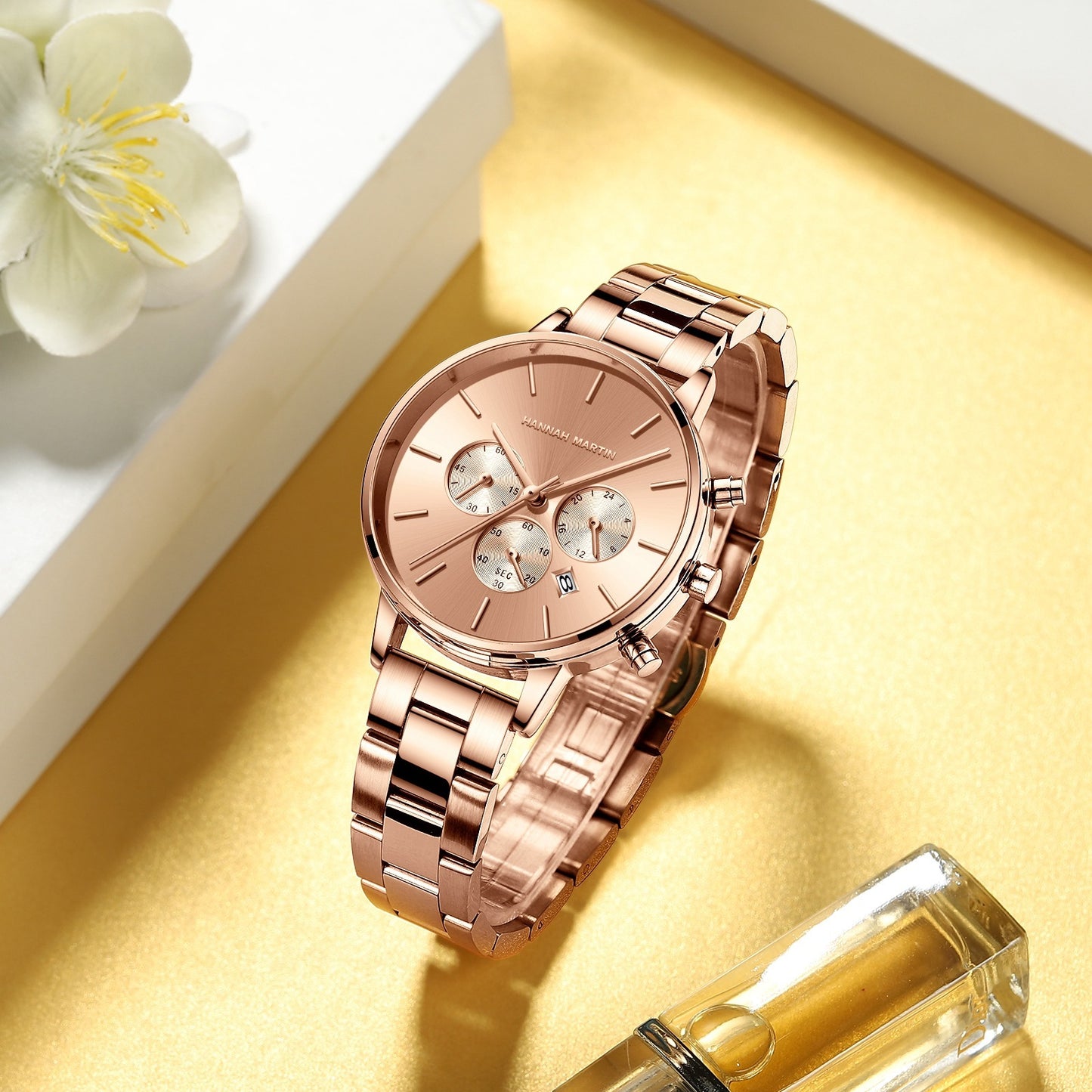 Stainless Steel Chain Double Snap Watch