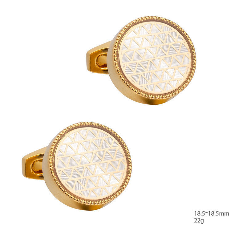 Men's Round Enamel Cufflinks