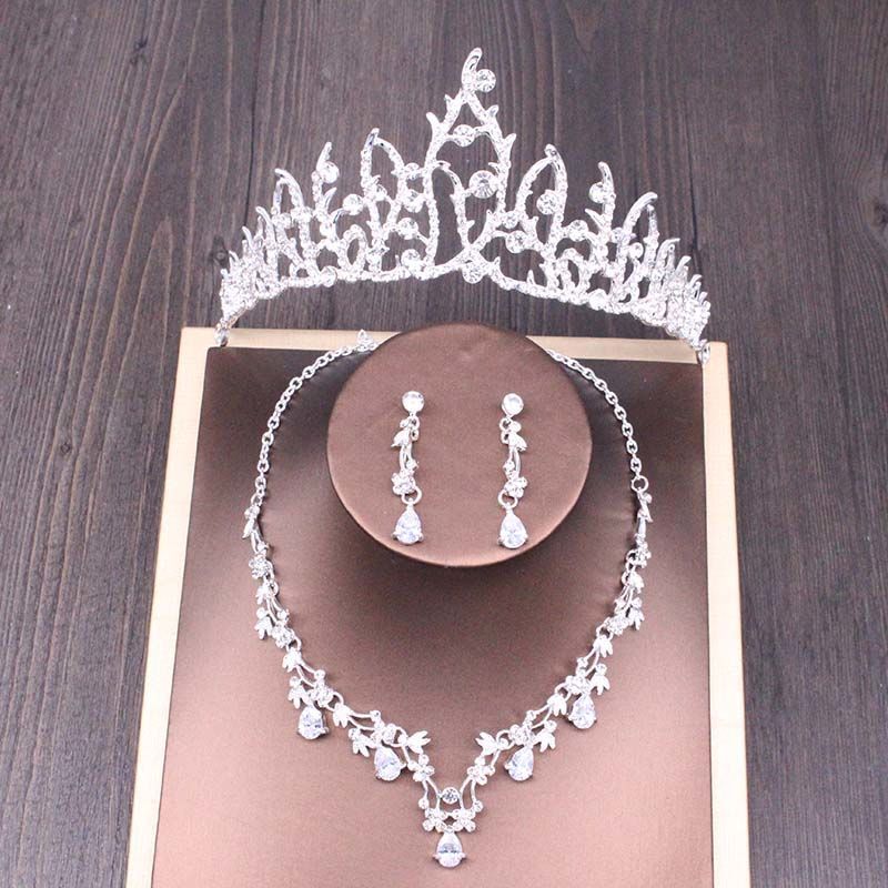 Rhinestone Bridal Crown and Jewelry Set