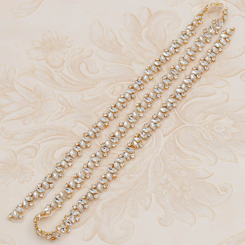 Rhinestone Applique Wedding Dress Waist Belt