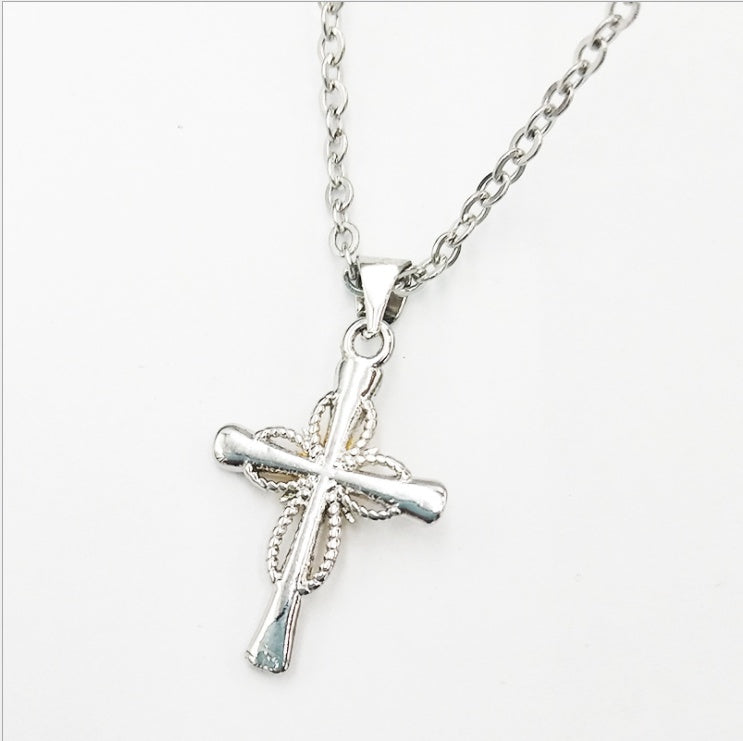 Octagonal Star Cross Alloy Pendant Necklace