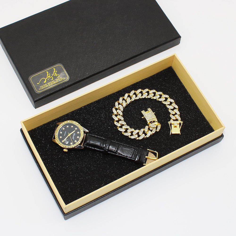 Stylish Couple's Watch & Bracelet Gift Set