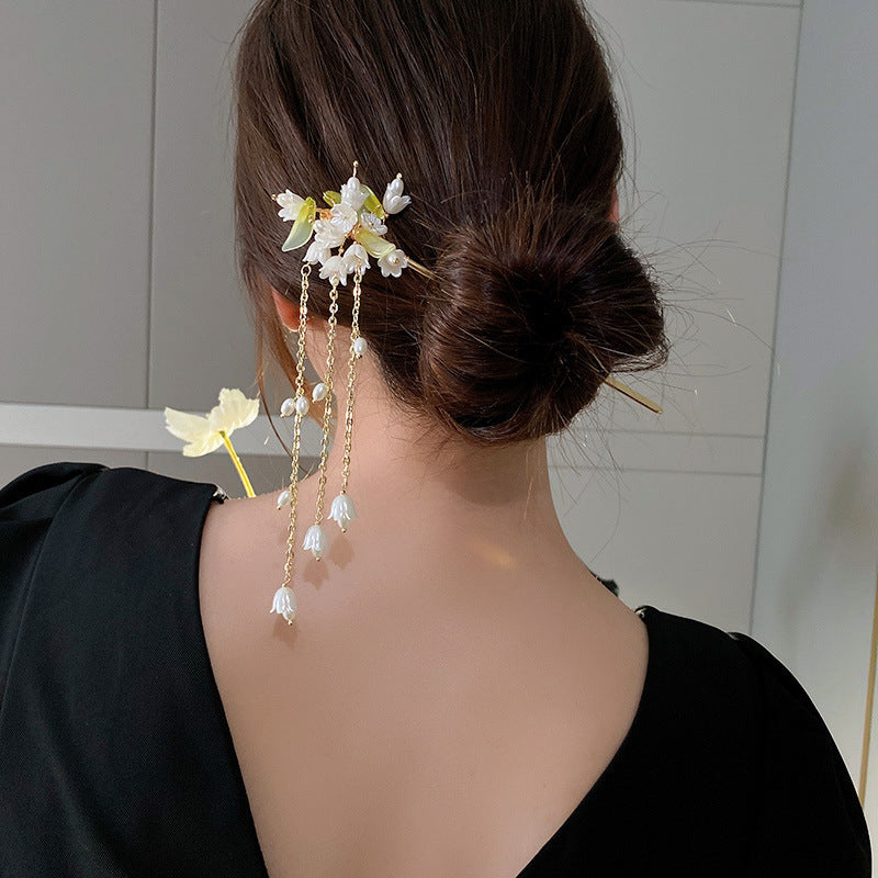 Gold Floral Fashion Hairpin