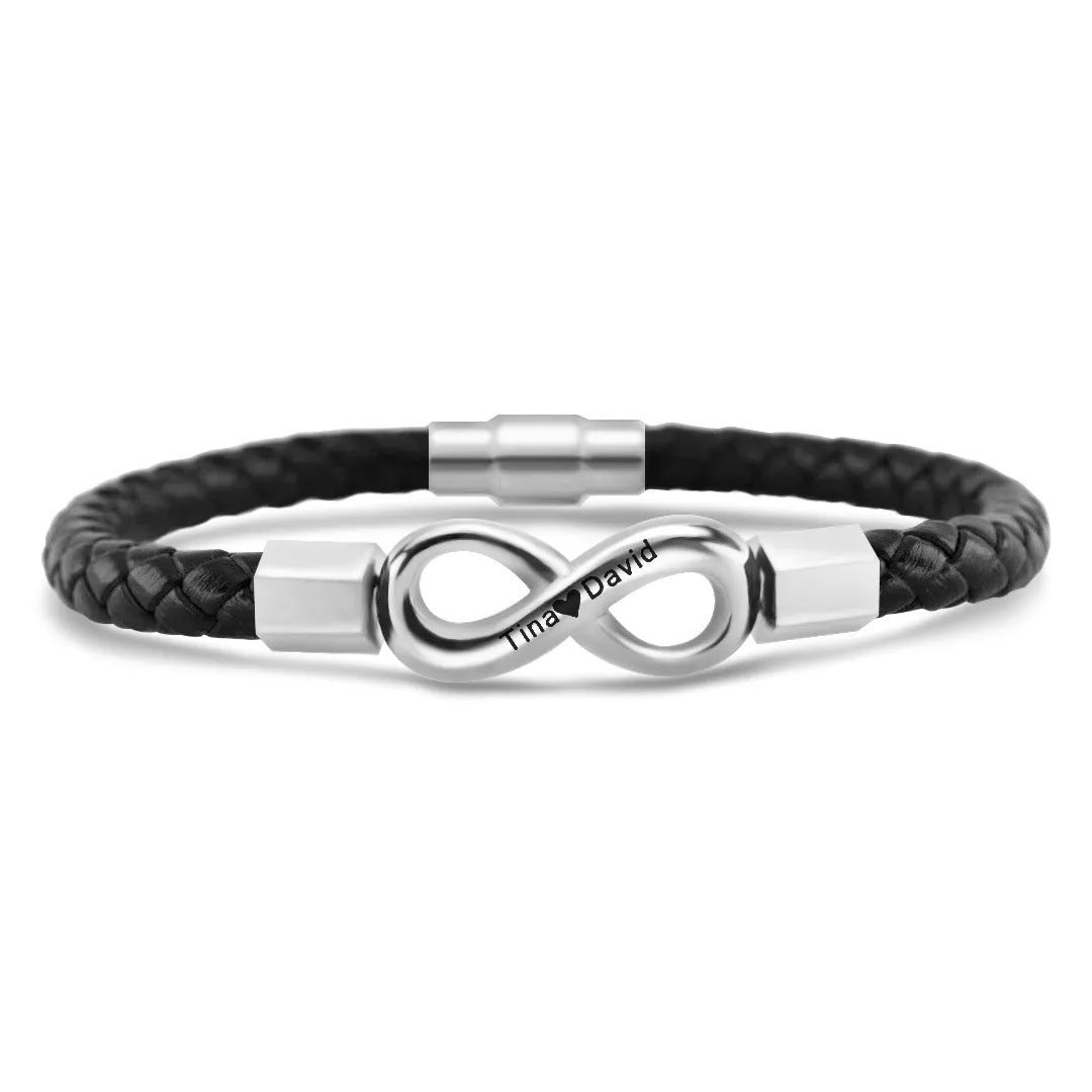 Infinity Love Leather Bracelet for Him