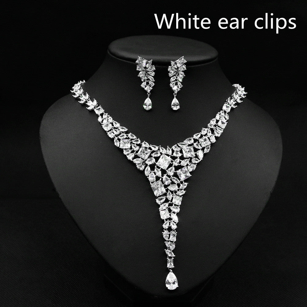 Vibrant Zircon Necklace and Earrings Set