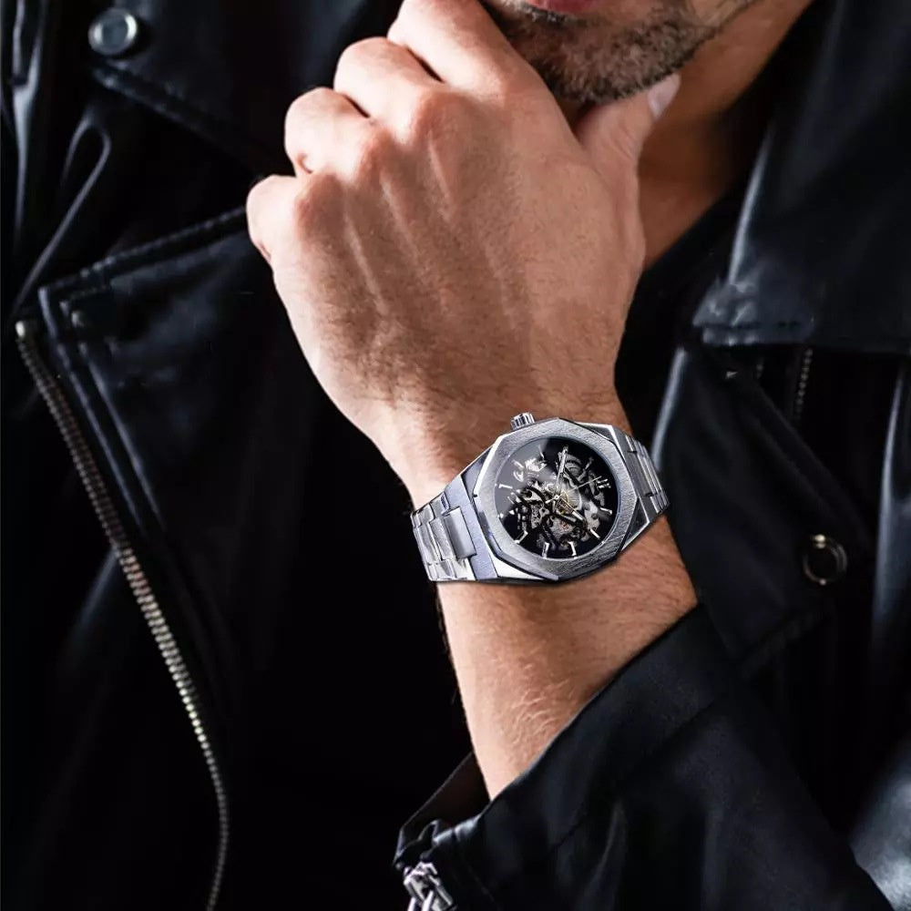 Men's Skeleton Automatic Self-Wind Watch